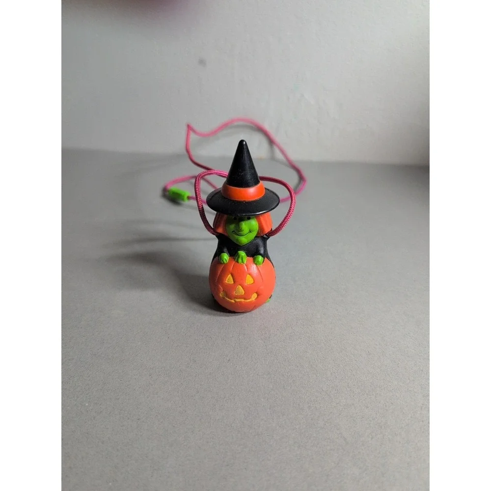 Children's Halloween Jewelry Plastic/Resin Witch Figure Necklace Vintage